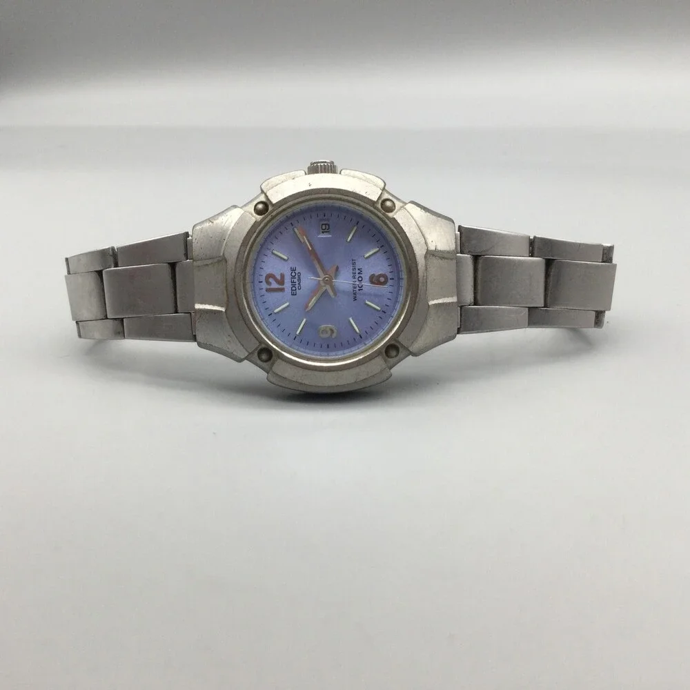 Casio Edifice 707 LWM-100 Womens Watch 29mm Blue Dial Date New Battery 6.75